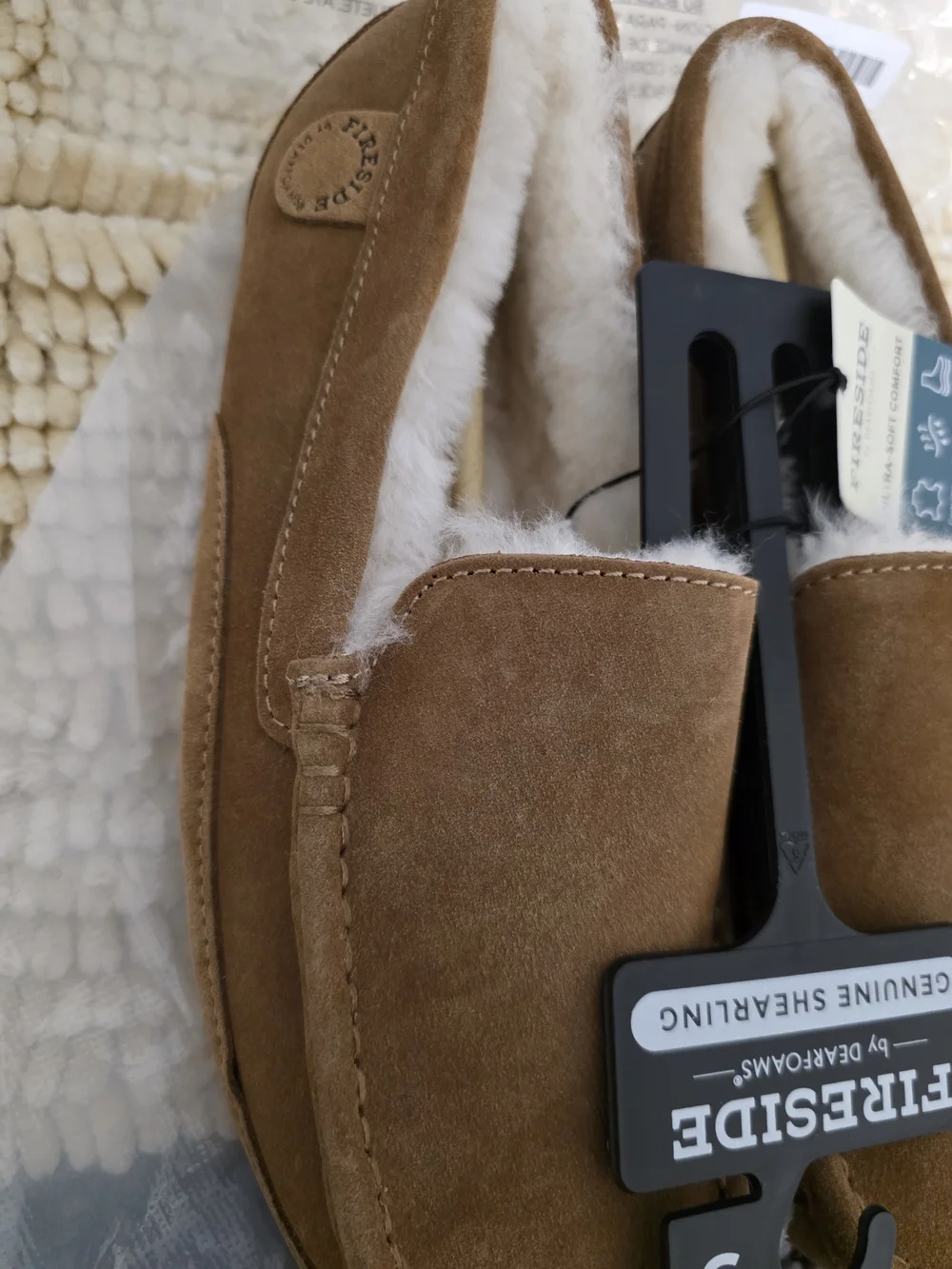 Men's Chestnut Shearling-Lined Slippers